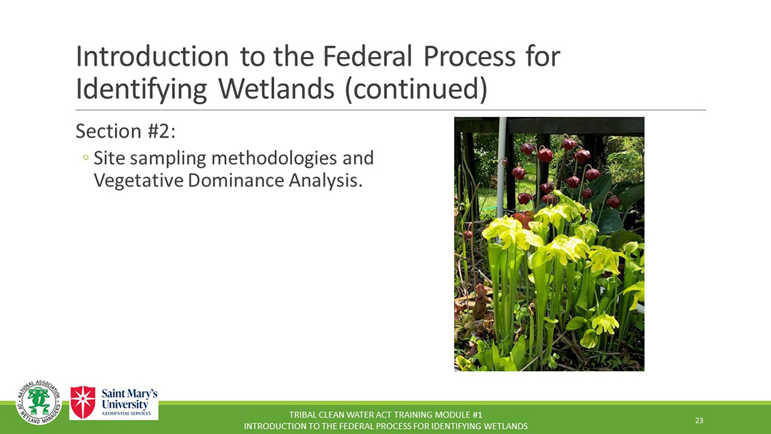 Part 2: Project Trainer: Jeff Lapp, National Association of Wetland Managers