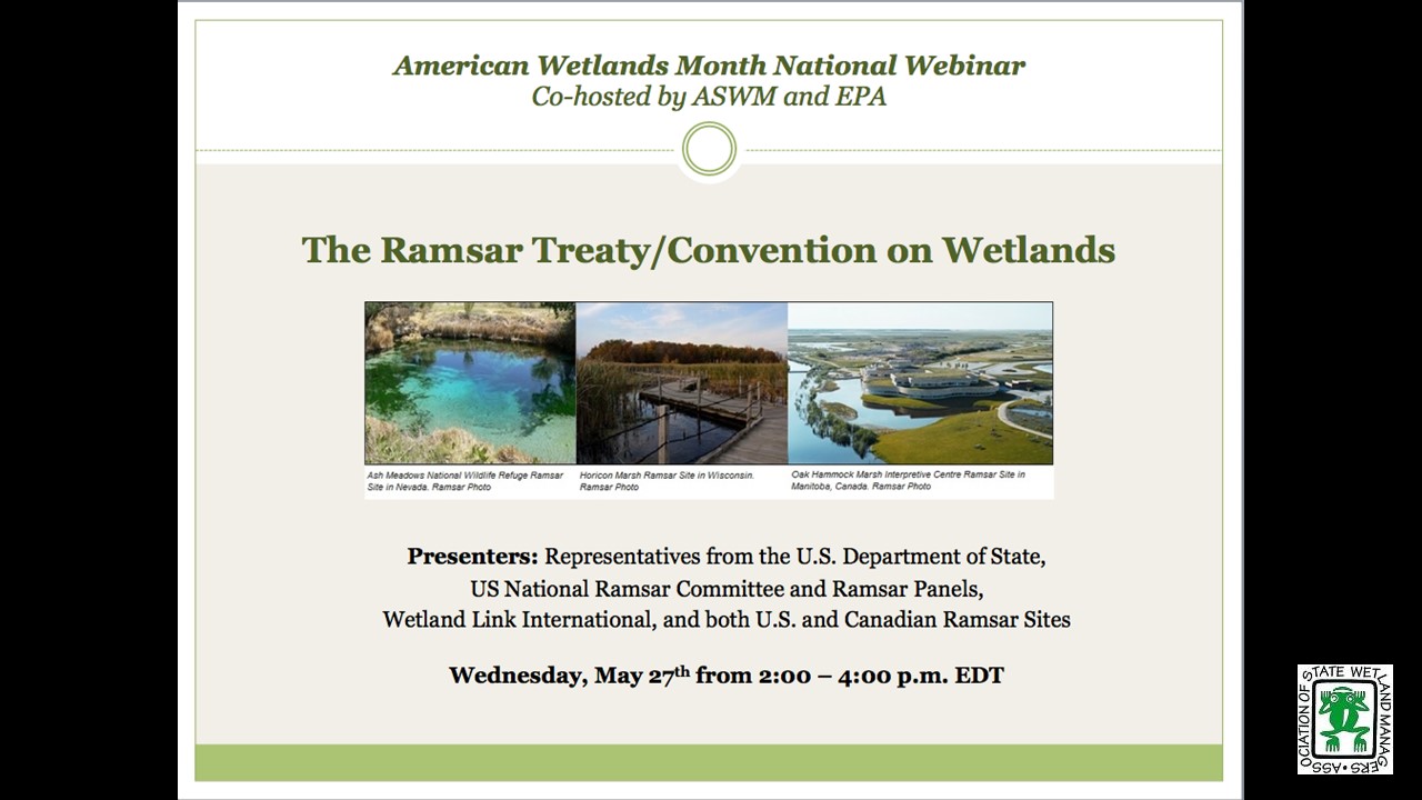 Part 1: Introduction: Kathleen Kutschenreuter, Office of Wetlands, Oceans & Watersheds, U.S. Environmental Protection Agency and Jeanne Christie, Executive Director, Association of State Wetland Manag