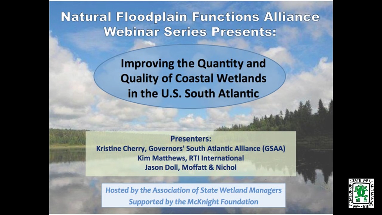Part 1: Introduction: Marla Stelk, Policy Analyst, ASWM; Presenter: Kristine Cherry, Governors' South Atlantic Alliance (GSAA)