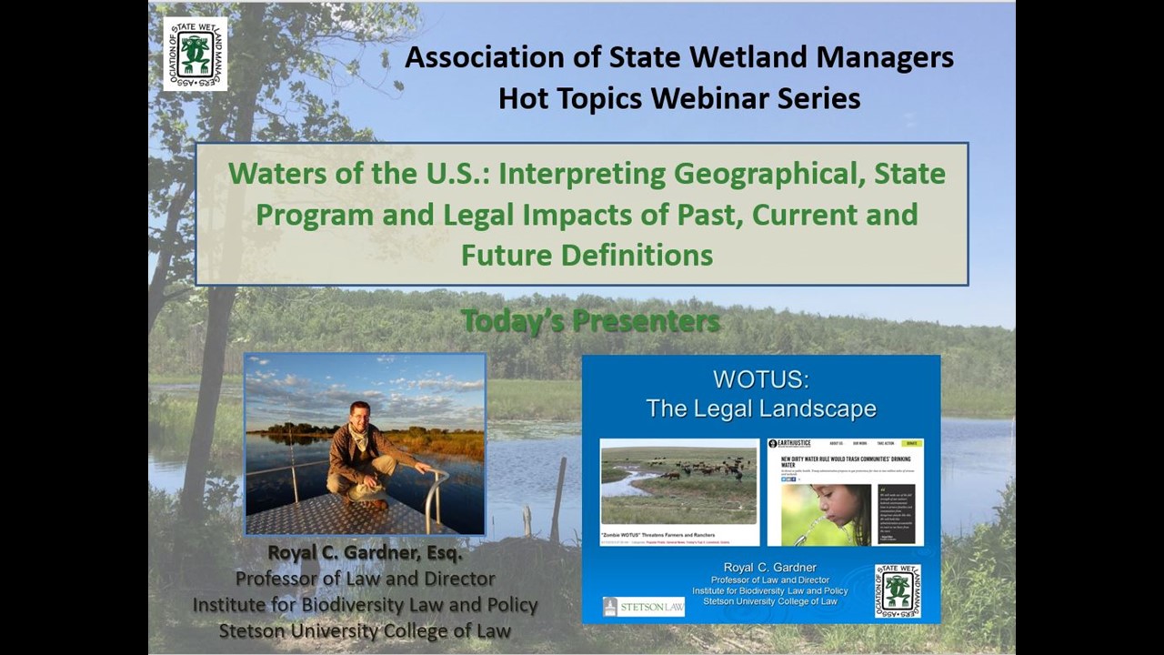 Part 4: Presenter: Royal Gardner, Professor of Law and Director of the Institute for Biodiversity Law and Policy at Stetson University College of Law  	 	