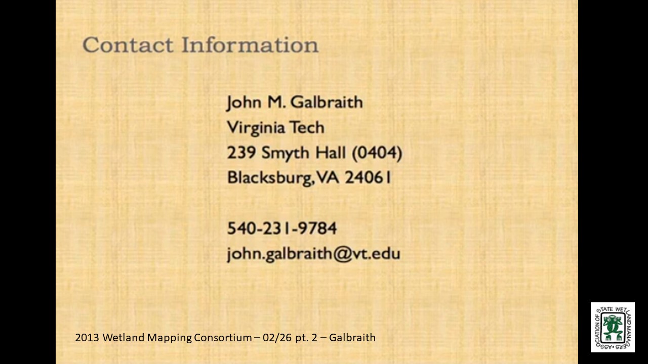 Part 2: Presenter: John Galbraith, Virginia Tech; Questions & Answers  