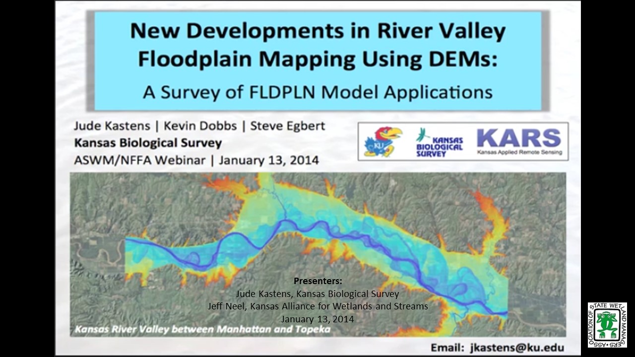 Part 1b: Presenter: Jude Kastens, Kansas Applied Remote Sensing Program, Kansas Biological Survey