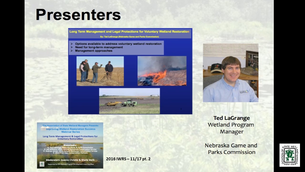 Part 2: Presenter: Ted LaGrange, Nebraska Game & Parks Commission