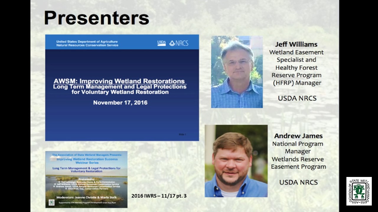 Part 3: Presenter: Jeff Williams, USDA Natural Resources Conservation Service
