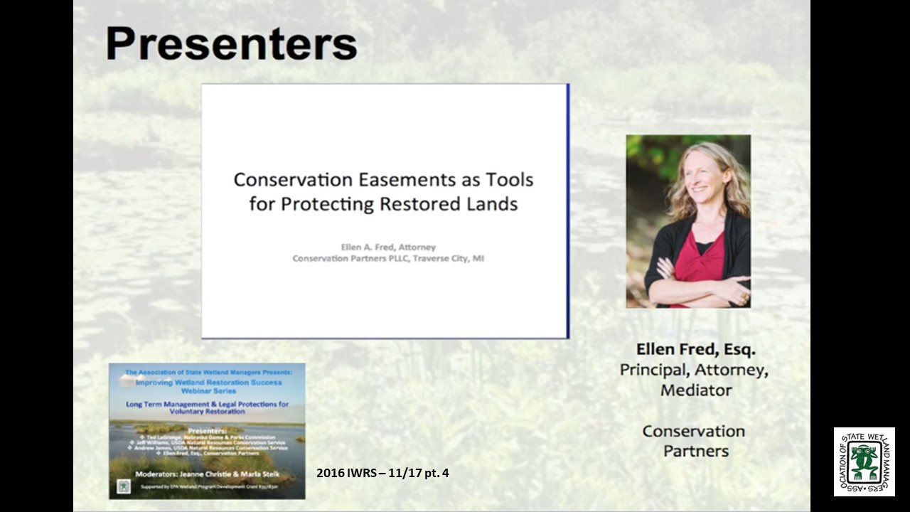 Part 4: Presenter: Ellen Fred, Esq., Conservation Partners Recommendations